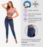 Colombian Jeans pantalones colombianos levanta cola butt lifting straight high waist 6134 - Imagen 4