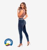 Colombian Jeans pantalones colombianos levanta cola butt lifting straight high waist 6134 - Imagen 2