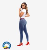 Colombian Jeans pantalones colombianos levanta cola butt lifting straight high waist 6135 - Imagen 2