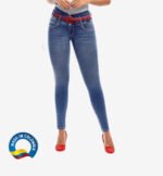 Colombian Jeans pantalones colombianos levanta cola butt lifting straight high waist 6135 - Imagen 3