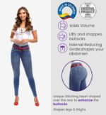 Colombian Jeans pantalones colombianos levanta cola butt lifting straight high waist 6135 - Imagen 4