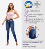 Colombian Jeans pantalones colombianos levanta cola butt lifting straight high waist 6138 - Imagen 4