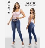 Colombian Jeans pantalones colombianos levanta cola butt lifting straight high waist 6138 - Imagen 5