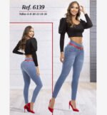 Colombian Jeans pantalones colombianos levanta cola butt lifting straight high waist 6139 - Image 6