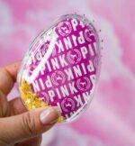 Detangling hair brush with glitter pink - Image 3