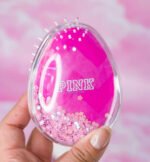 Detangling hair brush with glitter pink - Image 2