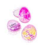 Detangling hair brush with glitter pink