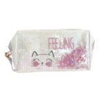 Makeup bag for purse cat with glitter