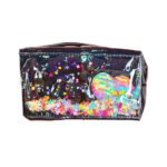 Makeup bag for purse heart with glitter