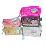 Makeup bag for purse heart with glitter - Imagen 2