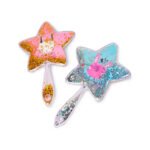 Star hand mirror with glitter